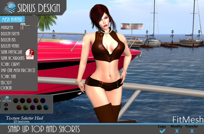 Sirius Design Snap Up Top & Booty Short Set Boxed