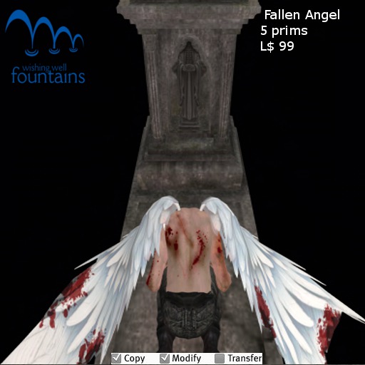 Fallen Angel Wishing Well Fountains