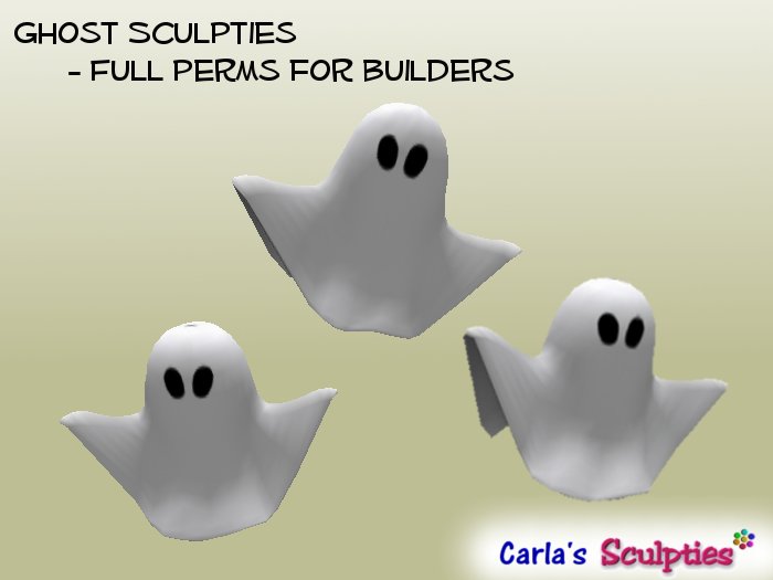 Ghost Sculpties - Halloween Sculpts for builders - full perms sculptmaps 