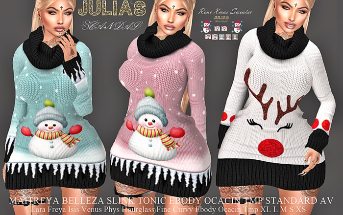 ! Julia's Scandal Rene Christmass Sweater