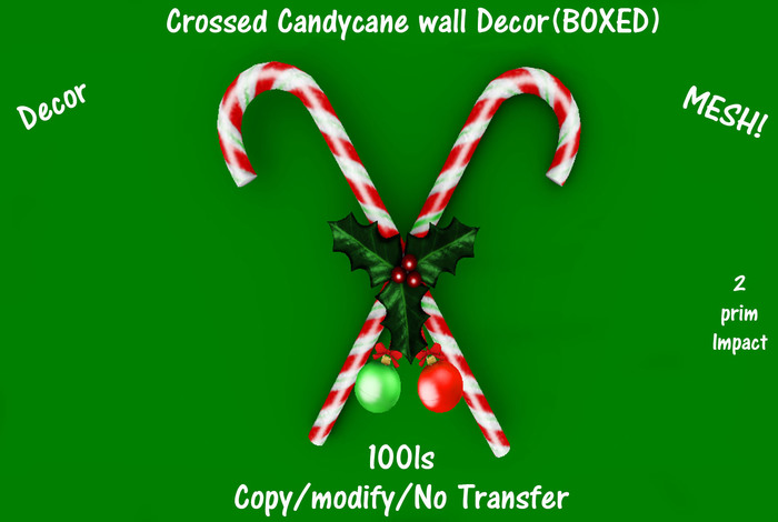 Crossed Candycane wall Decor(BOXED)