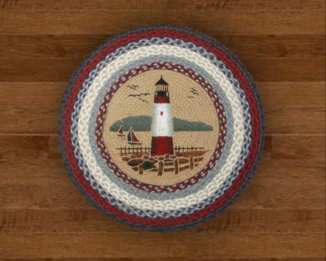 Mesh Round Braided Lighthouse Rug w/Shadow