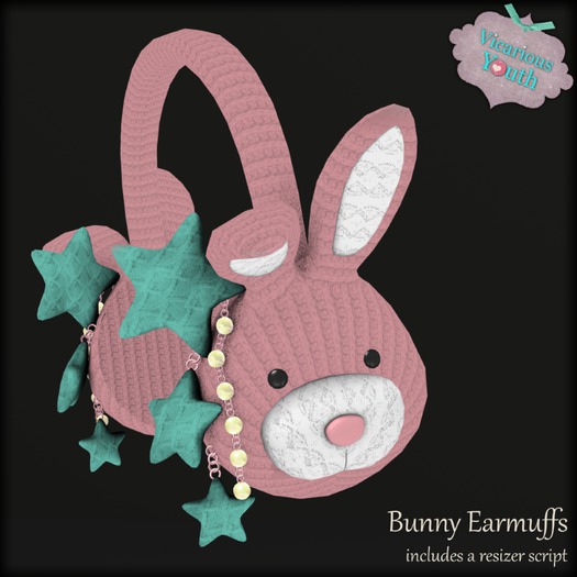 {V*Y} Bunny Earmuffs - Pink/Teal
