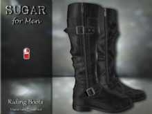 :-:SUGAR for Men:-: Riding Boots {BLACK LEATHER}