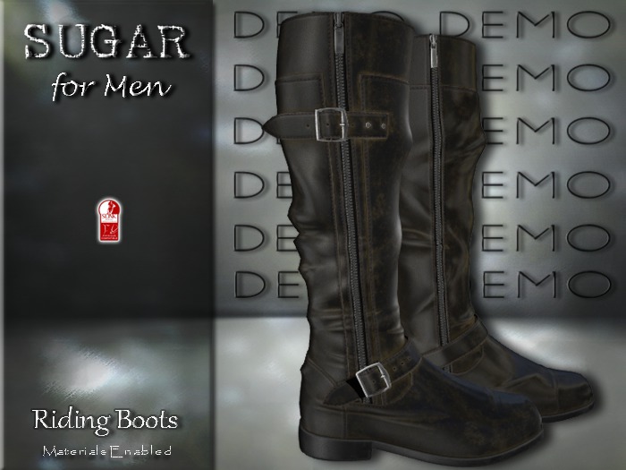 :-:SUGAR for Men:-: Riding Boots {BROWN LEATHER} DEMO