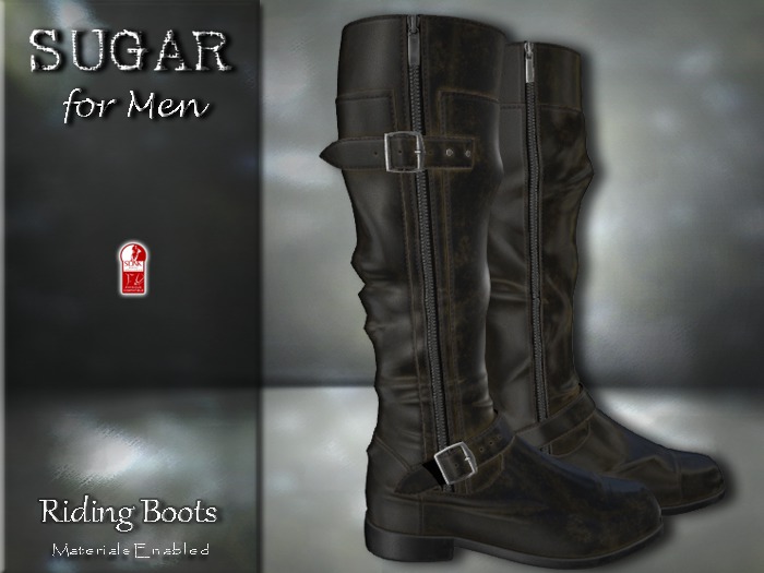 :-:SUGAR for Men:-: Riding Boots {BROWN LEATHER}