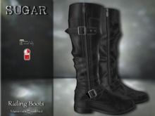 :-:SUGAR:-: Riding Boots {BLACK LEATHER}