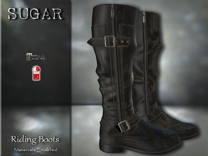 :-:SUGAR:-: Riding Boots {BROWN LEATHER}