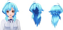 Blue Crystal Hair Rigged