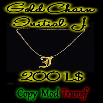 Second Life Marketplace - Gold Chain initial J