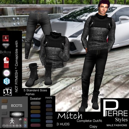 PierreStyles MITCH complete Outfit-bag -Classic & Mesh avatars