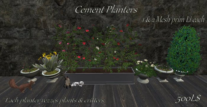 Cement Planters (Boxed)