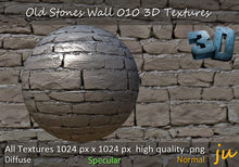 JU Old Stones Wall 010 3D Textures Full Perm