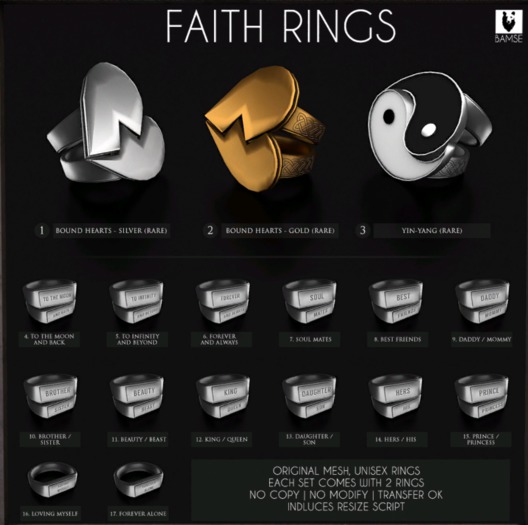15. :BAMSE: Faith Rings - Prince / Princess
