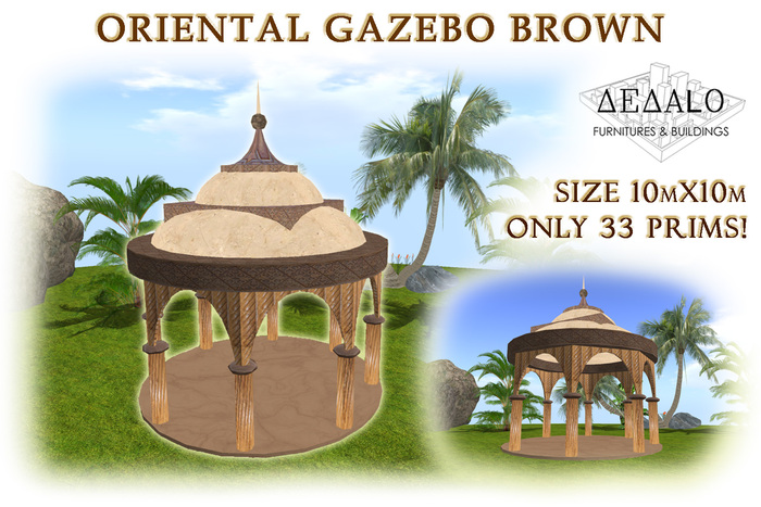 Oriental Gazebo Brown
