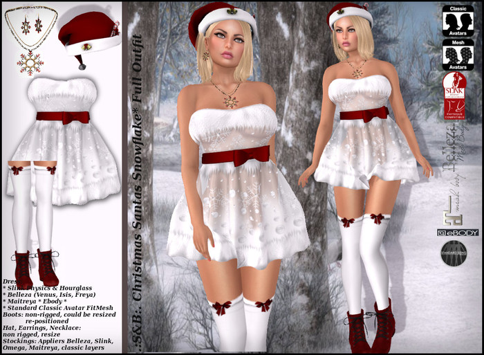 .:S&B:. Christmas Santas Snowflake