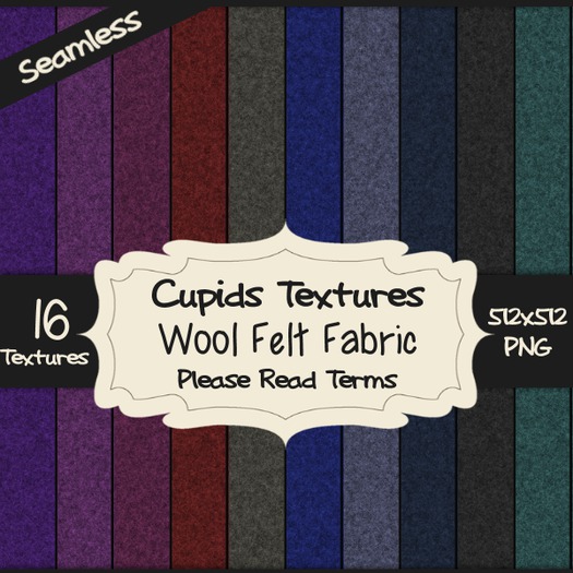 *Cupids Textures * 16 WOOL FELT FABRIC