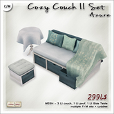[V/W] Cozy Couch II Set - Azure - Mesh Furniture - Table, pouf & sofa w/ multiple F/M sits & cuddles