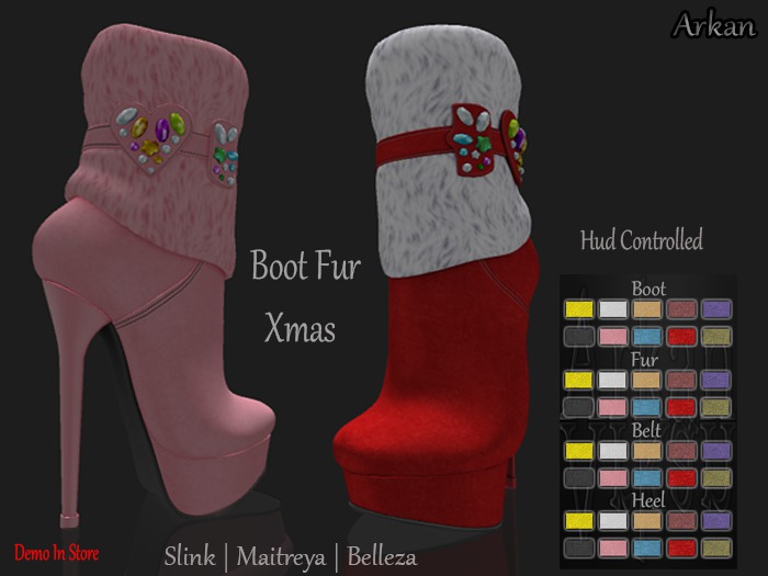 .::Arkan::. Xmas Boot Fur Maitreya/Slink/Belleza