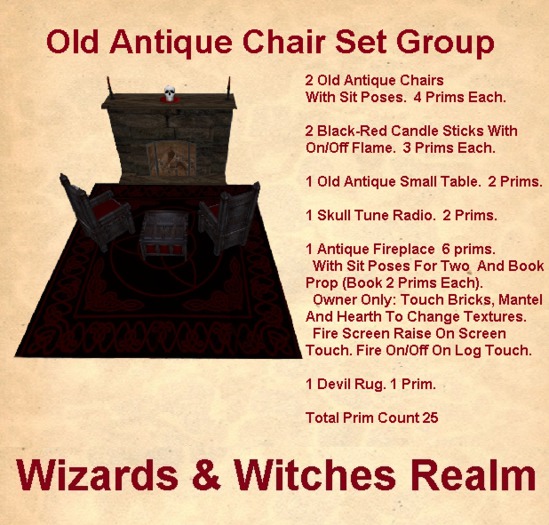 Old Antique Chair Set Group