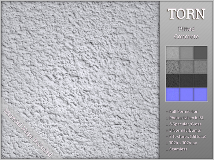 [T] Pitted Concrete Material Texture Set
