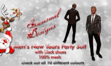 !Essensual Designs Men's New Years Party Suit Stars on Black