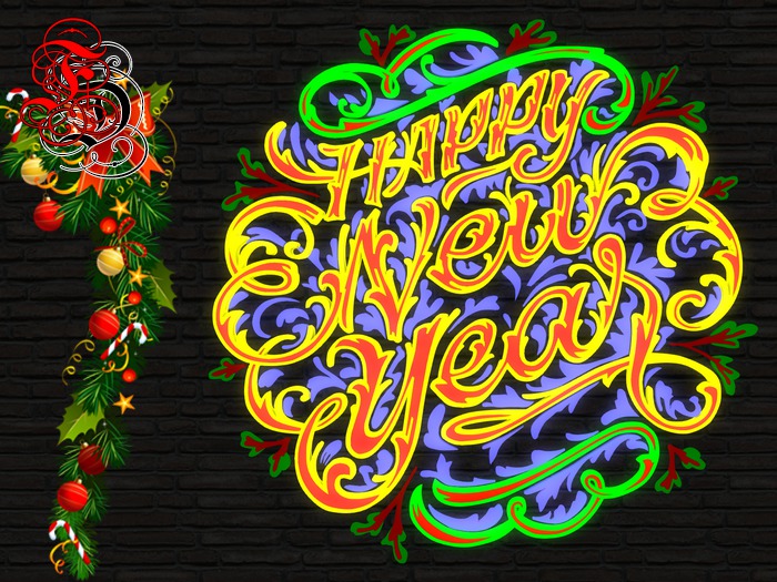 Frosensum ~ NEW YEAR - Happy New Year Sprouted SIGN