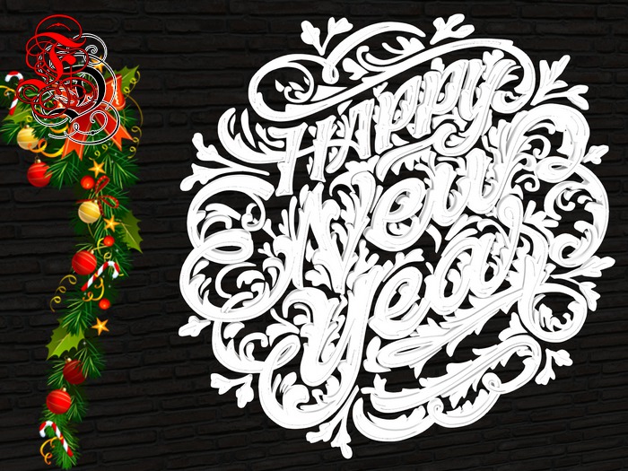 Frosensum ~ NEW YEAR - Happy New Year Sprouted SIGN FULLPERM