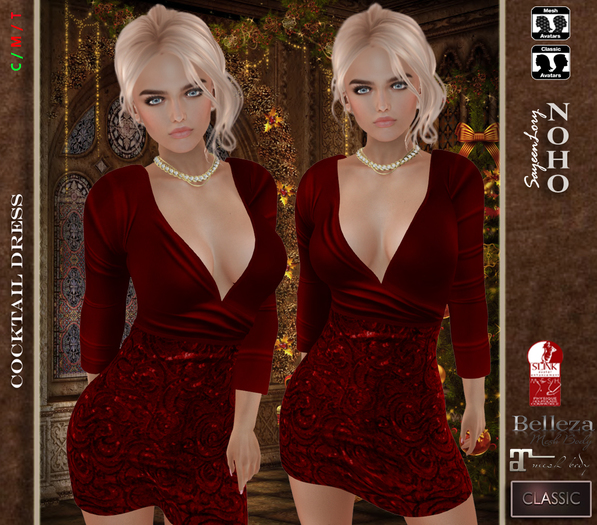 ~noho~ Cocktail Dress #1 (box) red
