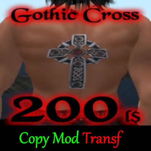 Gothic Cross Back Tattoo mp