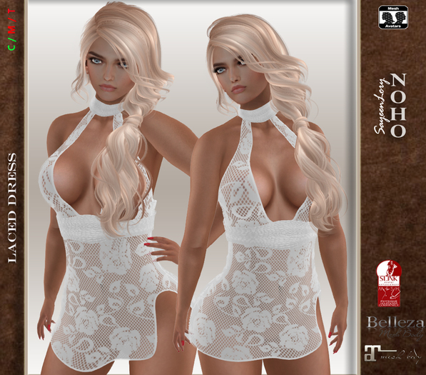 [NOHO] Amy Laced Mini Dress (Firmesh) white