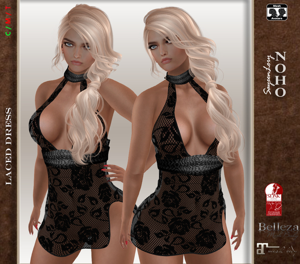 [NOHO] Amy Laced Mini Dress (Firmesh) black