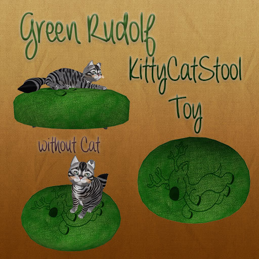 KittyCat Green Rudolf Stool Toy BOX