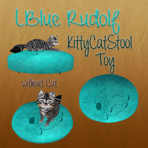 KittyCat LBlue Rudolf Stool Toy BOX