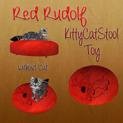 KittyCat Red Rudolf Stool Toy BOX