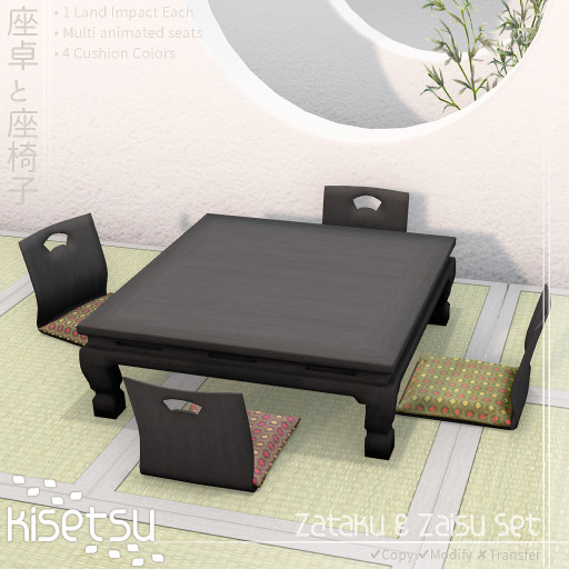 Second Life Marketplace - kisetsu - Zaisu & Zataku Dining Set