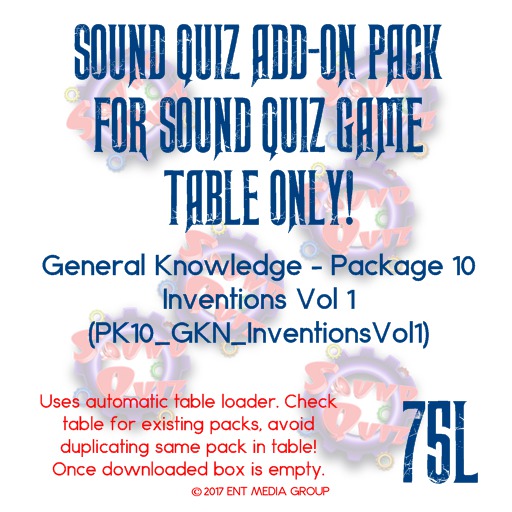 Sound Quiz PK10_GKN_InventionsVol1 add on pack