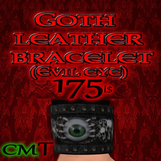 Gothic Leather bracelet evil eye mp