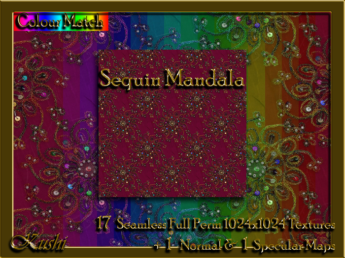 !Kushi! SequinMandala Textures -WEAR TO UNPACK
