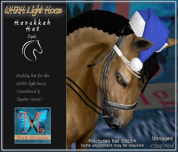 .::MD::. Hanukkah Hat for WHRH Light Horse (Add to Unpack)