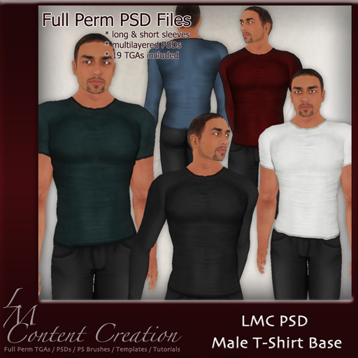 LMC Designer PSD Files  - Male T-Shirt Base - BOM