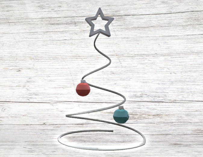 Wire tree with christmas balls