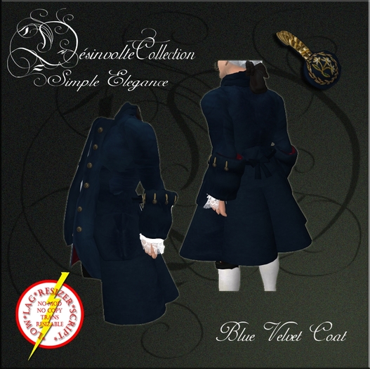 Désinvolte Collection - Blue Velvet Coat