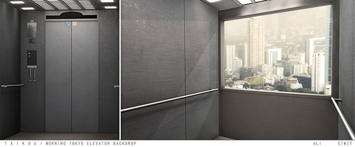 taikou / morning tokyo elevator backdrop