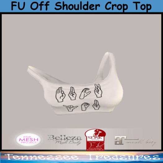 FU Off Shoulder Crop Top