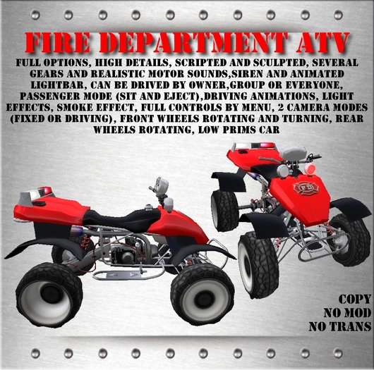 Fire department atv - fire department quad - quads - fireman firefigter quad - fire department motor
