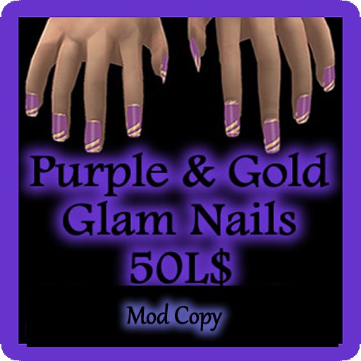Purple & Gold Nails