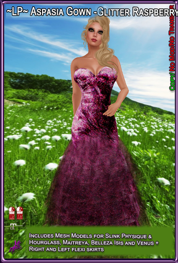 ~LP~Aspasia Gown [Boxed]  Glitter Raspberry