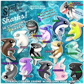 ~silentsparrow~ Sharks! Complete Set! Incl. Rares!