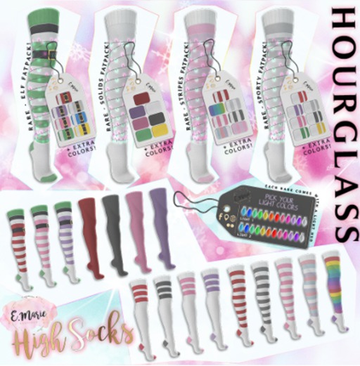 e.marie // High Socks - Stripes Black {HG}